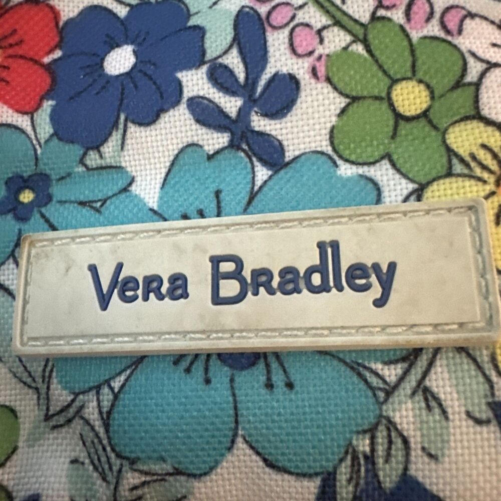 Vera Bradley Blue Floral Crescent Sling Crossbody Bag Zip Adjustable Strap - Picture 2 of 13